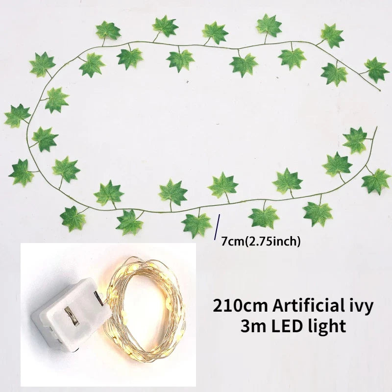 Cascata de Folhagem com Micro LED - Decoração Encantadora
