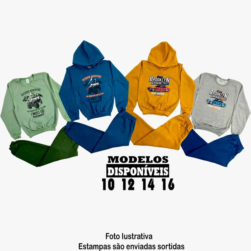 Kit de Roupas de Frio Masculinas - 4 Conjuntos de Moletom