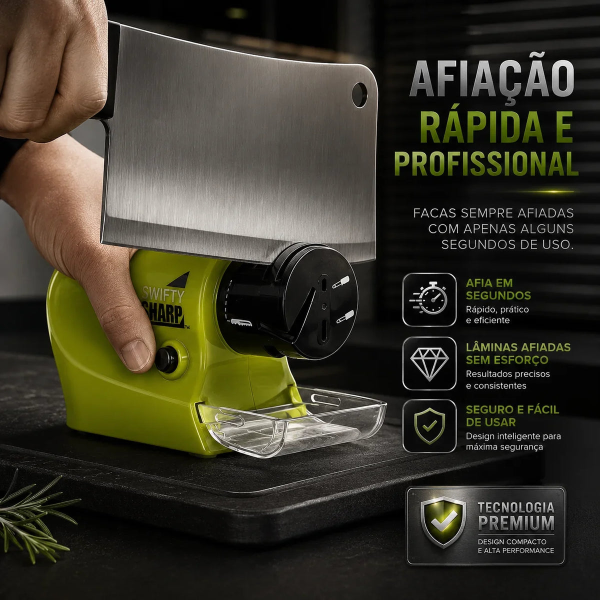 AfiTurbo™ • Afiador Elétrico de Facas, Tesouras e Ferramentas