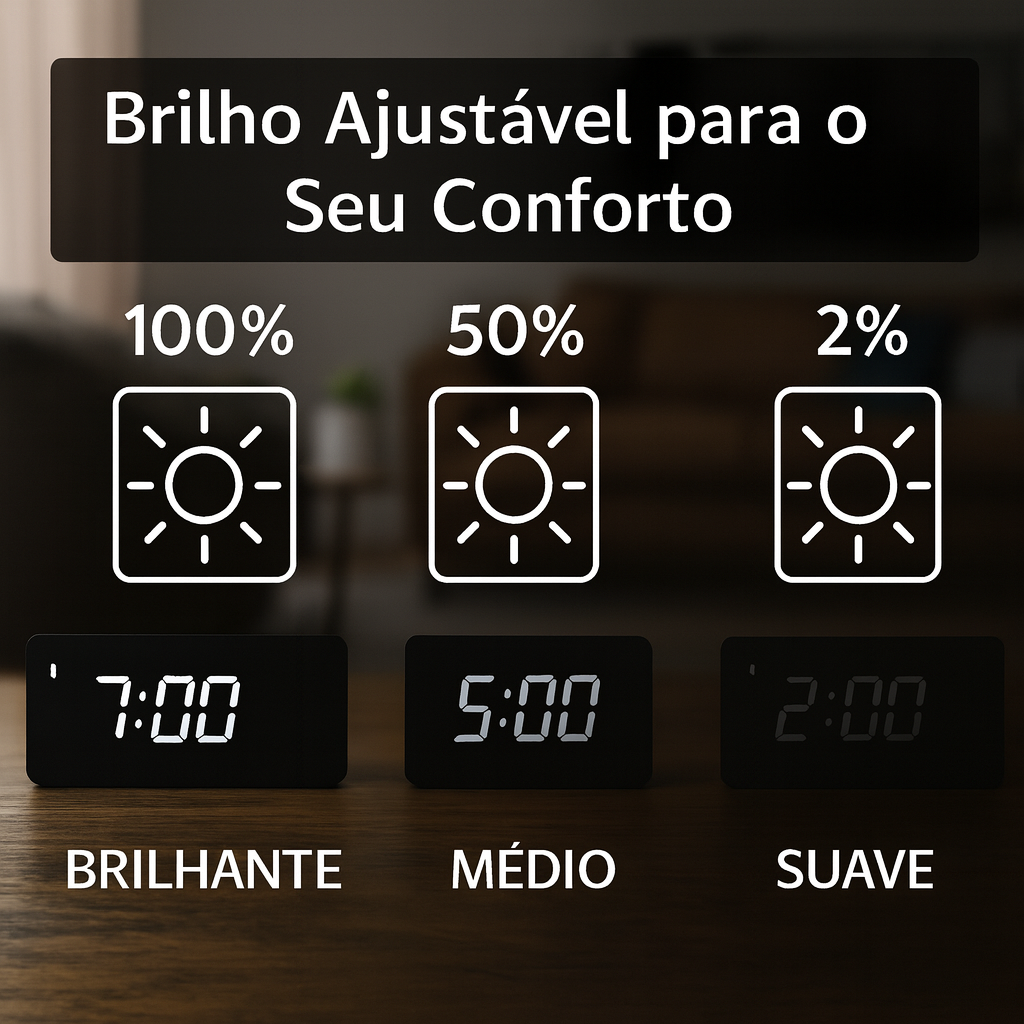 Relógio Despertador Digital LED de Mesa –hora , data, temperatura.