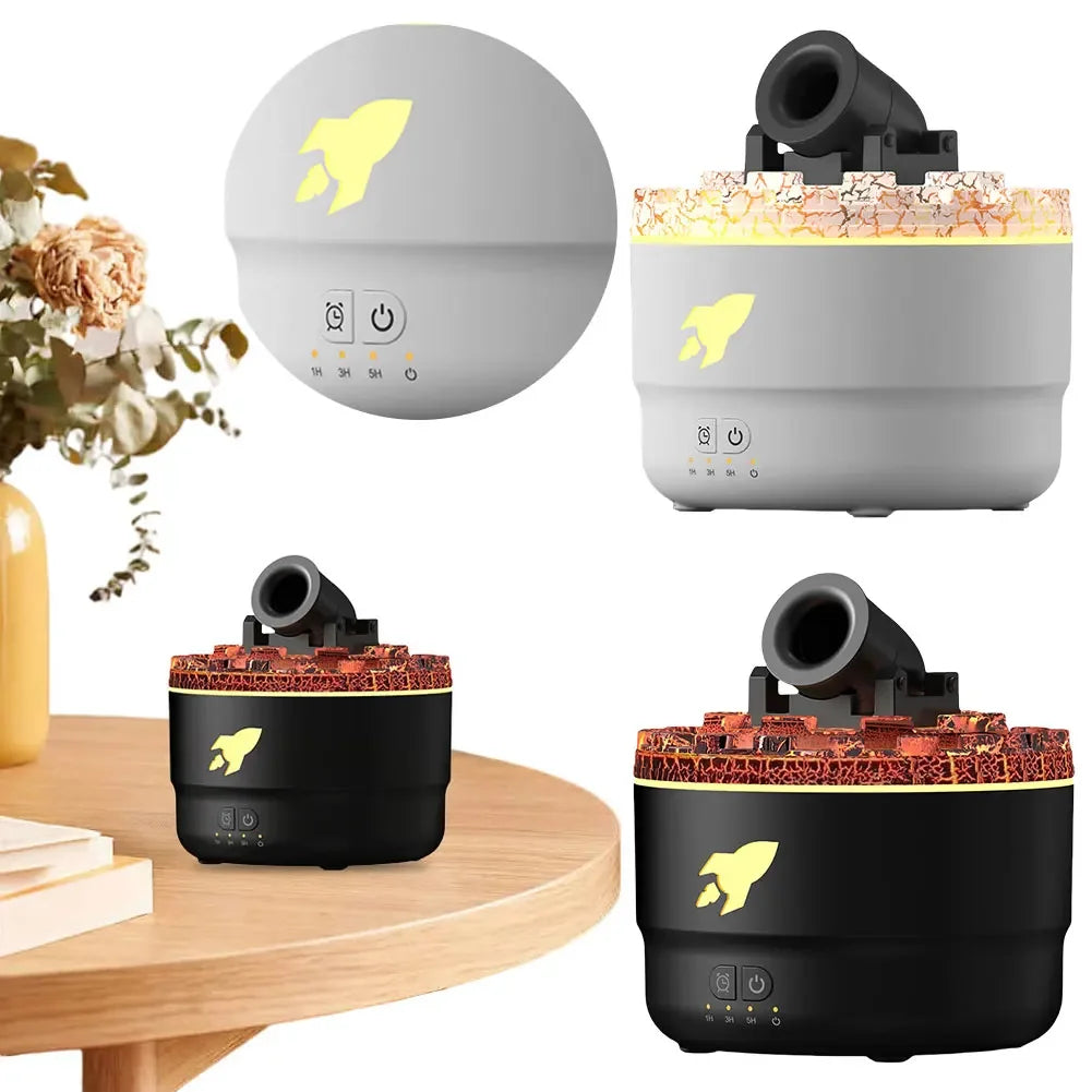 Difusor Canhão 3 em 1 — Névoa, Aroma e Luz para o Seu Relaxamento Perfeito