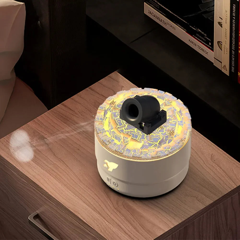 Difusor Canhão 3 em 1 — Névoa, Aroma e Luz para o Seu Relaxamento Perfeito