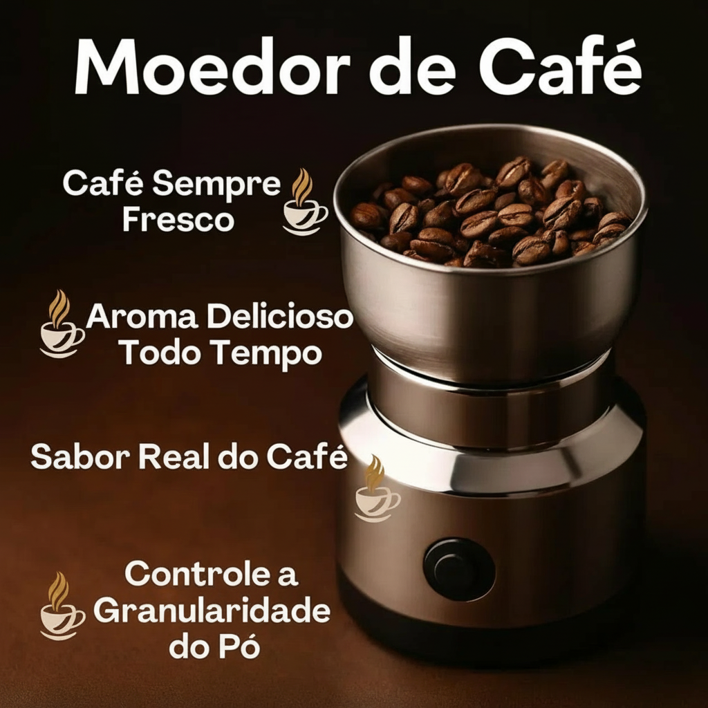 GrãoMix™ - Moedor Multifuncional Elétrico de Grãos e Especiarias - Entrega Grátis