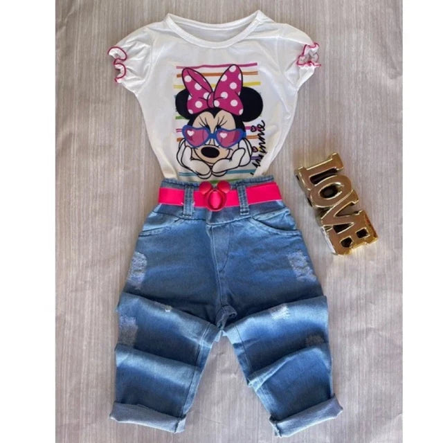 Conjunto Infantil Menina Minnie - 3 Peças Irresistíveis!