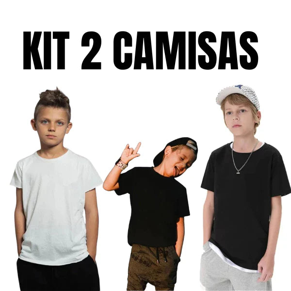 kit 2 camisas infantil Lisa sem estampas 100% algodão malha de qualidade