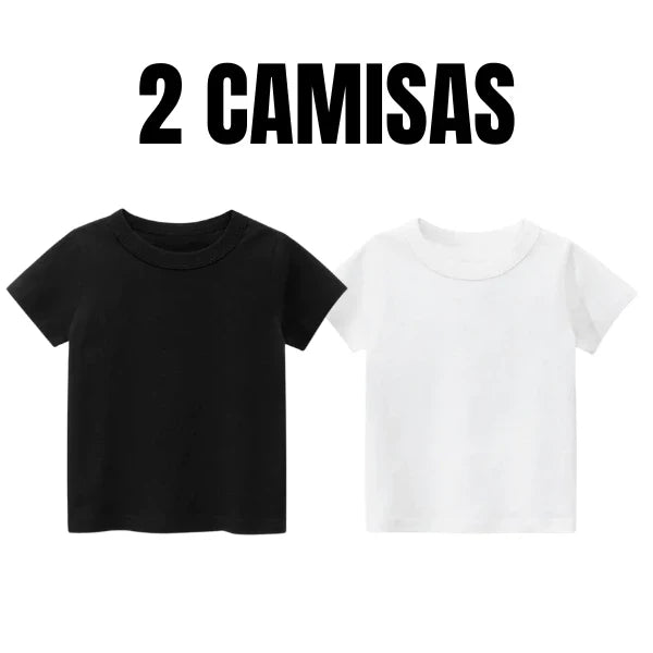 kit 2 camisas infantil Lisa sem estampas 100% algodão malha de qualidade