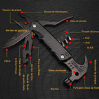 Martelo Portátil Multifuncional Garra Ao Ar Livre Camping Adventure Survival Kit Com Bolsa de Nylon