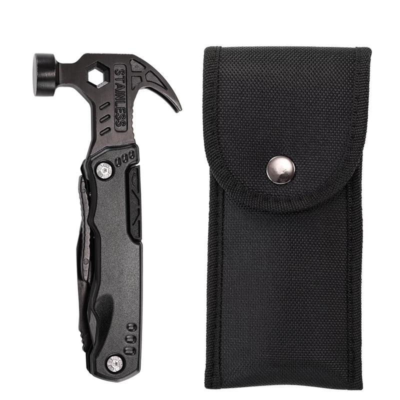 Martelo Portátil Multifuncional Garra Ao Ar Livre Camping Adventure Survival Kit Com Bolsa de Nylon