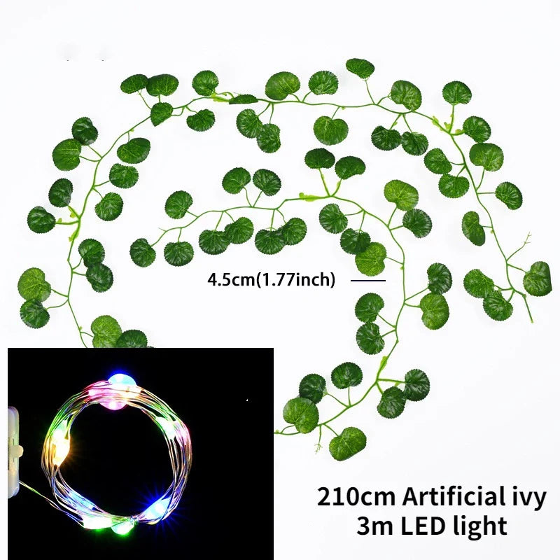 Cascata de Folhagem com Micro LED - Decoração Encantadora