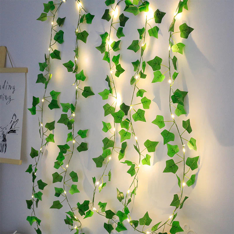 Cascata de Folhagem com Micro LED - Decoração Encantadora