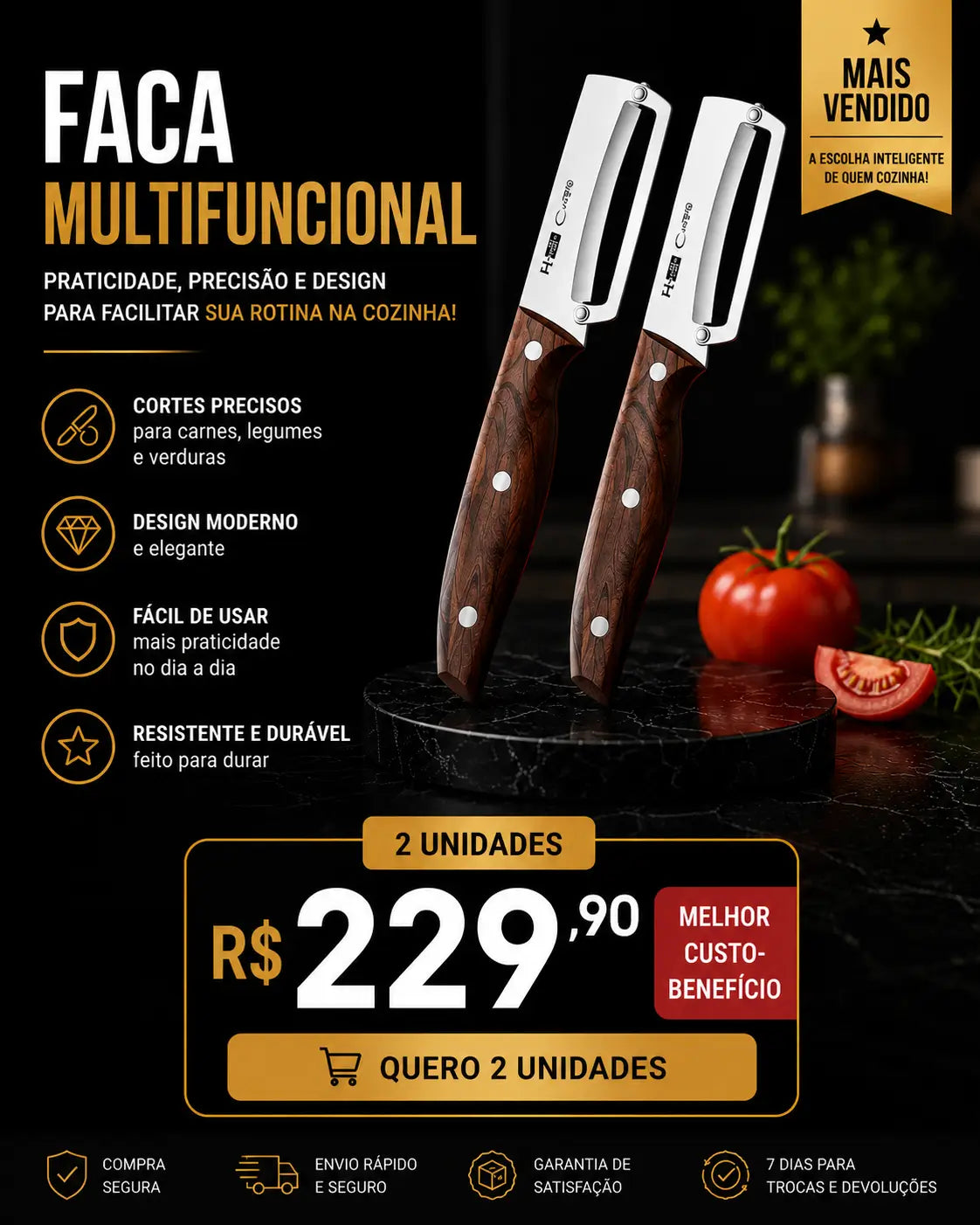 Faca descascadora Multifuncional Premium™ – Precisão, Praticidade e Cuidado no Seu Dia a Dia