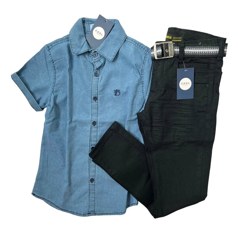 Conjunto Jeans Infantil Juvenil Masculino – Estilo Clássico e Moderno para Todas as Idades!