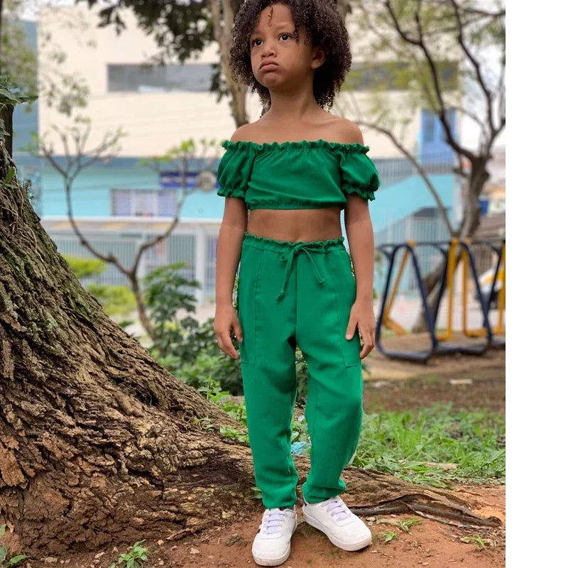 Conjunto Cropped & Calça Menina Blogueirinha - Tia Dani Kids