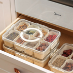 Organizador de Alimento Acrílico Com 8 Divisórias Para Frutas Legumes e Petiscos Transparente