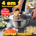 Bacia Raladora 4 em 1 Inox Fatiador e Escorredor