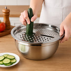Bacia Raladora 4 em 1 Inox Fatiador e Escorredor